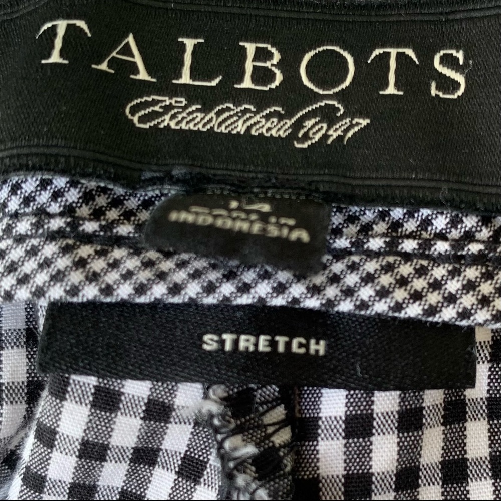 Talbots Black/White Gingham Lightweight Pants-14 - image 8